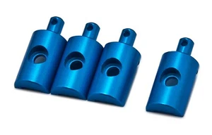 PrecisionGeek Lunchbox BLUE Anodised Aluminium Body Mounts 4Pcs fits Tamiya - Afbeelding 1 van 2