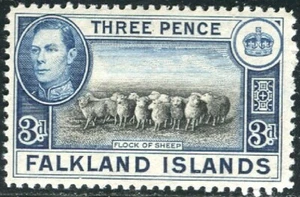 7-9 Falkland Islands 1938 Stamp Scott #87A Farm Animals Sheep Mint Lite Hinged - Picture 1 of 2