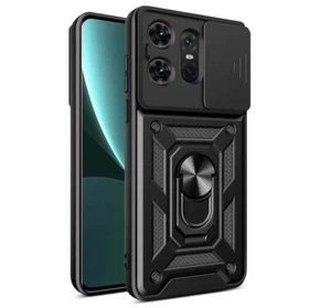 Case for Motorola Moto Edge 50 Pro Phone Camera Cover Magnetic Ring Stand Black - Picture 1 of 5