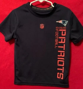NFL New England Patriots Dri Tek Boy's Size-4 Black Short Sleeve Shirt - Picture 1 of 6