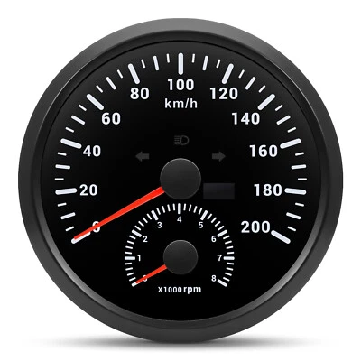 110MM 2 IN 1 Gauge GPS Speedometer 200km/h with Tacho 8000RPM Gaue for Boat Car - Image 1 of 4
