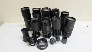 Lot Of 11 Vintage PARTS AS-IS Vivitar, Tamron, Sears Camera Lenses *PARTS AS-IS* - Picture 1 of 4