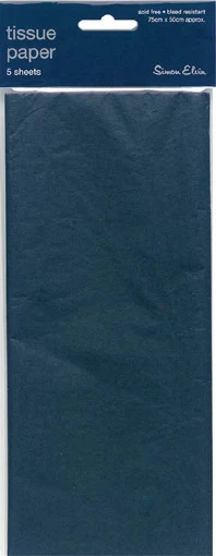 Pack Of 5 Plain Black Tissue Paper Sheets 75cm x 50cm - Perfect Gift Wrap - Image 1 of 1