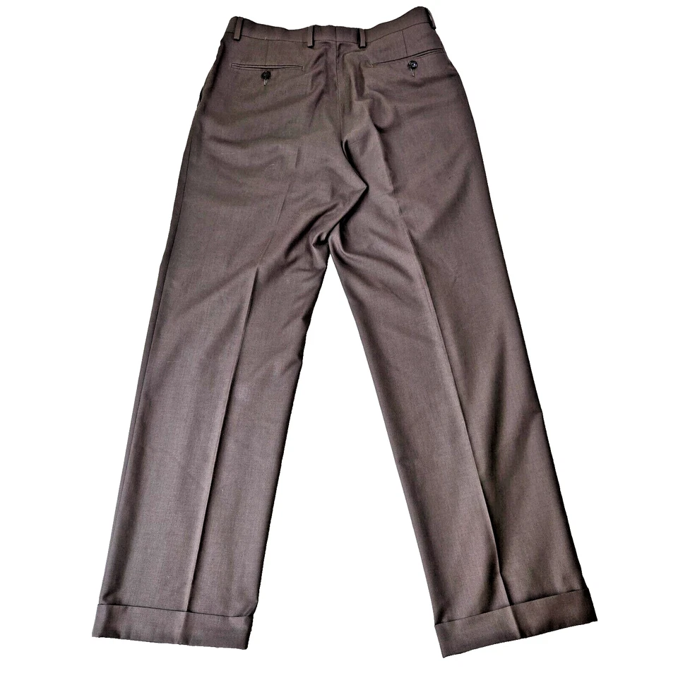 Lauren Ralph Lauren Mens Pants 32x32 Brown Pleated Cuffed Preppy Career Academia - Image 1 of 4