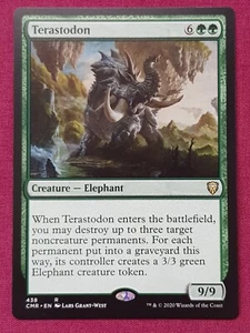 Magic The Gathering COMMANDER LEGENDS CMR TERASTODON green card MTG - Picture 1 of 2