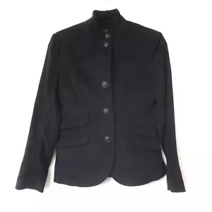 Rag & Bone Slade Blazer Size 0 Black Corduroy Button Front High Neck Jacket - Picture 1 of 10
