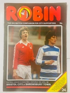 1980/81 BRISTOL CITY V SHREWSBURY TOWN 25-04-1981 DIVISIONE 2 - Foto 1 di 1