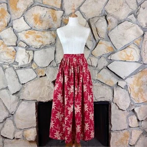Ralph Lauren Country c. 1990 Challis Skirt Heritage Red Floral | 10 - Picture 1 of 5