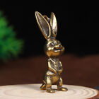 Brass Keyring Pendant Animal Rabbit Figure Keychain Lucky Rabbit Statue Ornam-i-