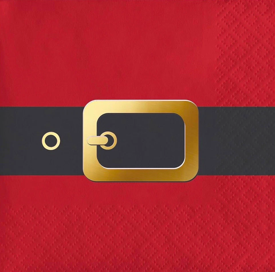 Creative Converting Santa’s Belt Beverage Napkins, 5", Multi-color - Image 1 of 1