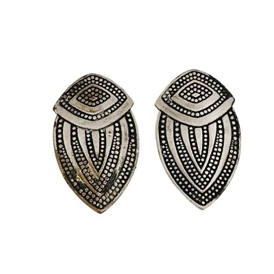 Vintage Deco Silver Shoe Button Cover Set Beetle - Image 1 of 4