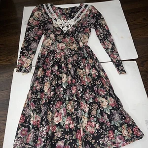 Gunne Sax Jessica McClintock Sz 9 Dress Prairie Cottage Floral Vtg Small - Picture 1 of 7