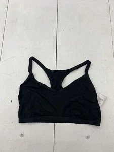 Auden Womens Black Ribbed Racer Back Bra Size XXL - Picture 1 of 6