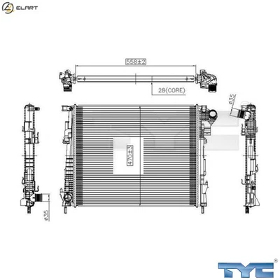 RADIATOR ENGINE COOLING 725-0032 FOR RENAULT TRAFIC/II/Rodeo/Platform/Chassis - Image 1 of 4