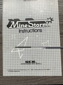Mine Storm manual Vectrex