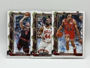 Lote de 3 tarjetas 2025 Topps Holiday Bulls Vucevic, Williams, Essengue RC - Imagen 1 de 4