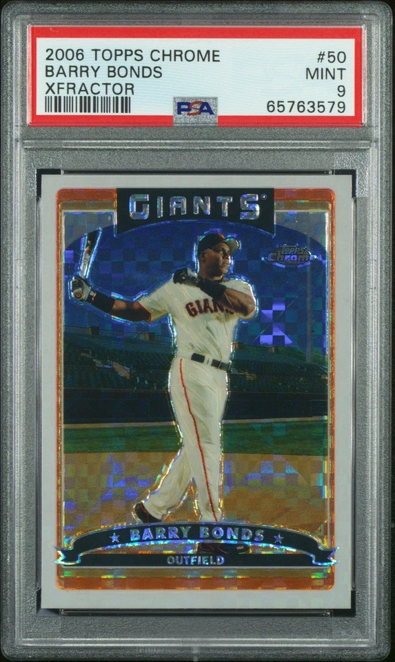 2006 Topps Chrome Barry Bonds Xfractor #50 SP PSA 9 MINT POP 7 NONE HIGHER RARE - Image 1 of 2