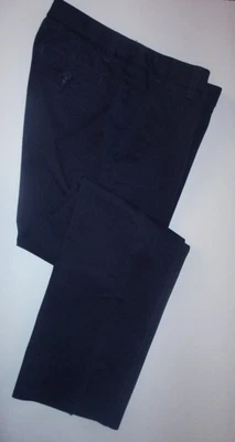 LANDS END Navy School Uniform Plain Front Chino Pants Girls 14 INSEAM 25"  *NEW* - Image 1 of 4