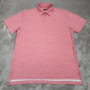 Camisa Polo Breezy Para Hombres XL Rosa Rose Creek Golf Desayuno Estampado Sándwich - Imagen 1 de 13