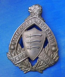 CANADA WW2 CANADIAN CAP HAT BADGE: THE ESSEX SCOTTISH, WHITE METAL. LUGS. - Picture 1 of 5