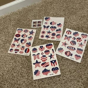 Lot Of Patriotic Foam Stickers  3 NEW Sheets. 1 Used - Picture 1 of 4