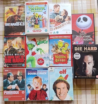 Collection 16 Christmas DVDs Die Hard, Shrek, Porridge, Elf, Home Alone, Grinch - Image 1 of 2