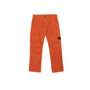 (Kids) C.P. Company U16 Stretch Gabardine Cargo Pants Harvest Pumpkin Orange - 2 - Picture 1 of 1