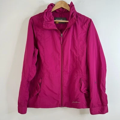 Chaqueta cortavientos Eddie Bauer para mujer grande rosa Travex ligera cremallera completa Foto 1 de 4