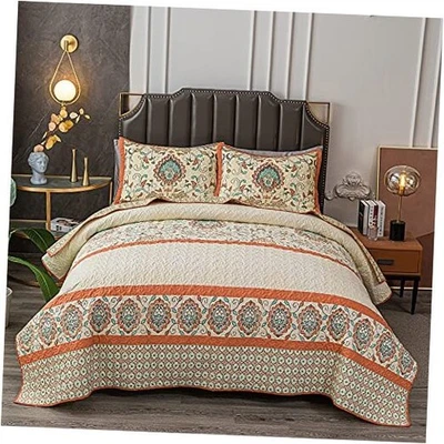 Juegos de edredón de edredón tamaño bohemio 3 piezas edredones (1 edredón, 2 almohadas rojo reina Foto 1 de 4