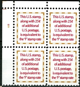 SC# 2521 - 4¢ - 1991 Regular Issue - Make up rate - Mint NH Plate Block 4 - Picture 1 of 1