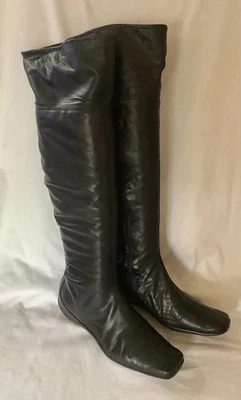 Botas Airstep A.S. 98 Hechas a Mano Italianas Cuero Negro Sobre la Rodilla Talla 39/6 Foto 1 de 4