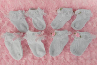 Accessories~ LACE SOCKS FOR 16" CABBAGE PATCH~18"-20" REBORN~MY CHILD DOLL~(B) - image 1 of 4