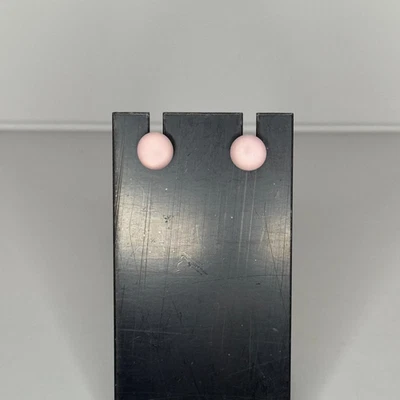 Aretes de acrílico esmerilado rosa postes de plata de ley 925 Foto 1 de 4