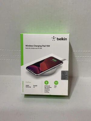 📀 Belkin Wireless Charging Pad 15W Boost Carge - White - Image 1 of 4