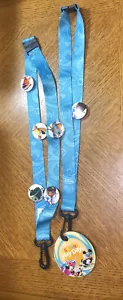 2 Disney Store Summer Play Days Lanyard With Plastic Clip with buttons - Picture 1 of 4