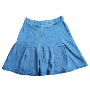 Young Fabulous Broke Denim Medium Wash Flare Mini Skirt size Small Side Zip - Picture 1 of 6
