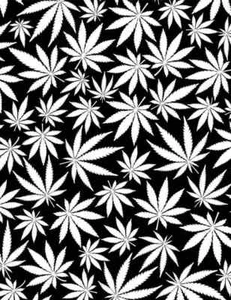 Cannabis Fabric BTY, Glow in the Dark, CG8538, Cotton, TheFabricEdge - Picture 1 of 2