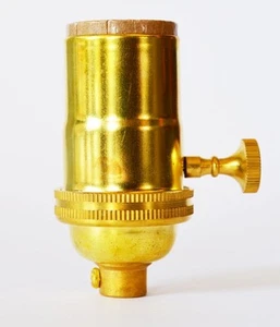 Unfinished Brass Lamp Socket - Light Socket - 3-Way Vintage Pendant - Copper - - Picture 1 of 2