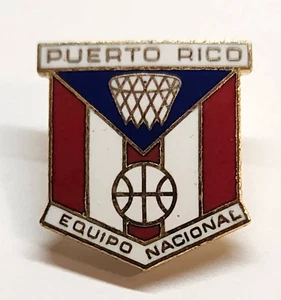 Vintage Emaille Pin Rückseite / Basketball Nationalmannschaft / Puerto Rico #2 - Bild 1 von 2