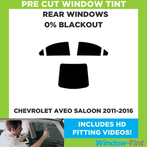 For Chevrolet Aveo 4-door Berlina 2011-16 Pre Cut Window Tint 0% Blackout Film - Picture 1 of 10