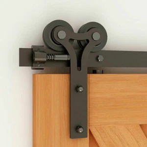 4-20FT Ceiling Mount Bracket Sliding Barn Door Hardware Track Kit Single/Double - Picture 1 of 20