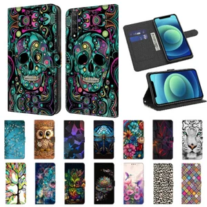 Printed Leather Case Fr Huawei Nova 5T 9 Pro SE P Smart+ Wallet Flip Stand Cover - Picture 1 of 27