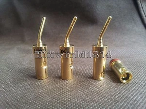 4p Copper Gold Plated Speaker Cable Pin Banana Terminal Connector Plug - Picture 1 of 3