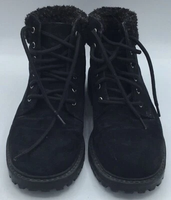 Botas de nieve Predictions negras de gamuza con cordones de cuero talla 7,5 Foto 1 de 4