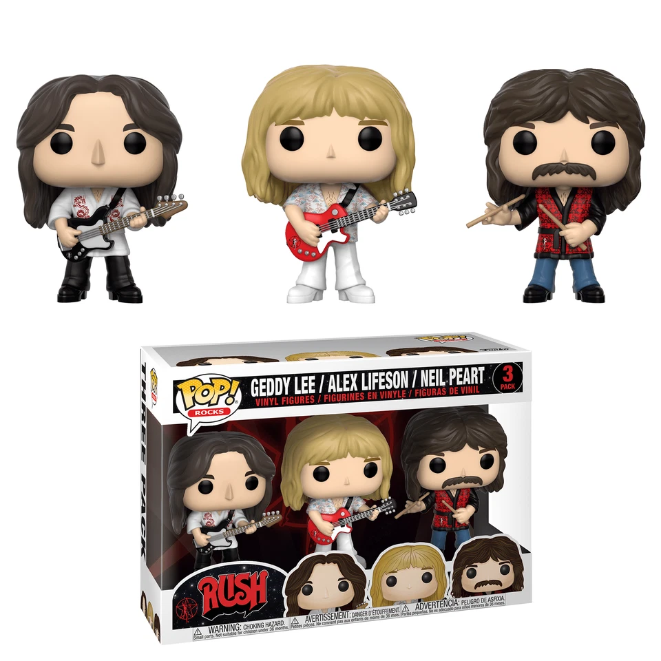 Funko Pop! Vinyl: Geddy Lee / Alex Lifeson / Neil Peart - Rush 3 Pack Geddy Lee + Alex Lifeson + Neil Peart