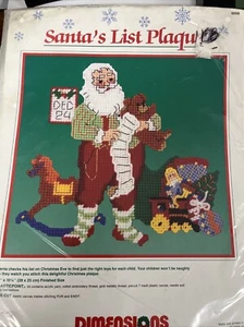 Santa's List Plaque Plastic Canvas Kit - Picture 1 of 4