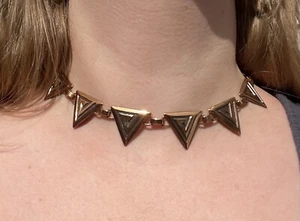 Vintage Native American La Jolla Copper Pueblo Triangular Necklace Jewelry - Picture 1 of 11