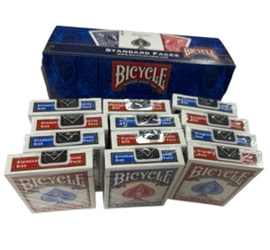 12 Decks (6 Red, 6 Blue) Bicycle Standard Faces Poker Playing Cards Sealed - Picture 1 of 3