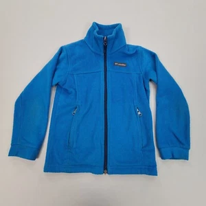 Columbia Sweater Boys Small Blue Fleece Full Zip Outdoors Casual Youth Kids - Picture 1 of 7