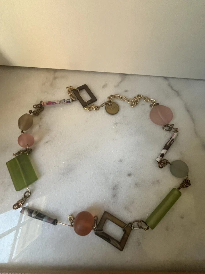 "Collar grueso multicolor marca plata retorcida 20""" Foto 1 de 4